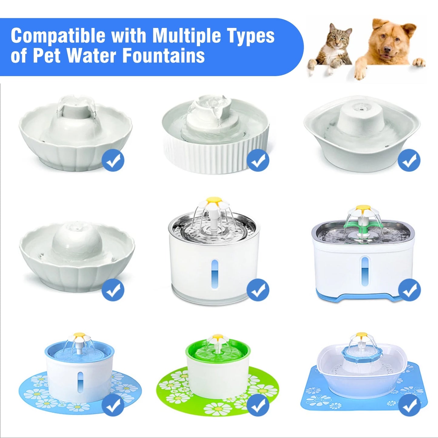 Cat Water Fountain Pump, Pet Water Fountain Pump Compatible Motor for Pet Drinking Fountain Cat Water Dispenser Replacement