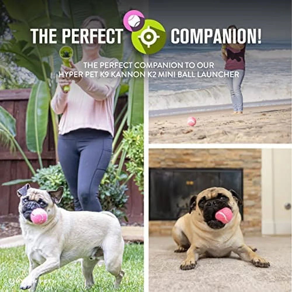 Tennis Balls for Dogs (Dog Ball Dog Toys for Exercise, K9 Kannon K2 & Ball Launcher) Interactive Dog Toys for Large Dogs, Medium Dogs & Small Dogs - 2 Size Options