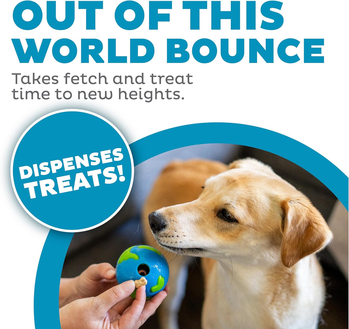 Orbee-Tuff Planet Ball Blue/Green Treat-Dispensing Dog Toy, Small