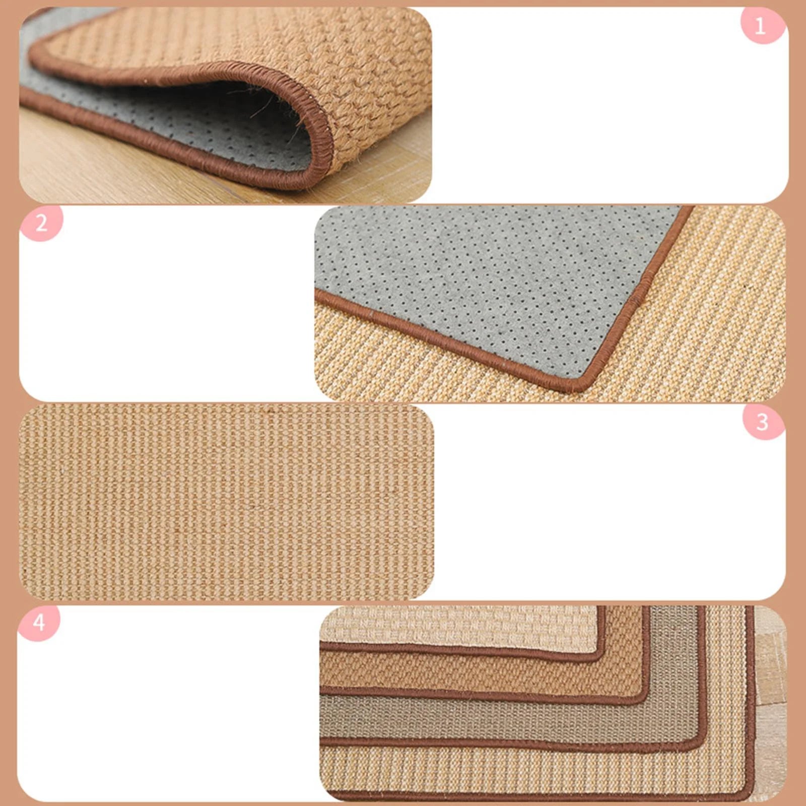 Cat Scratching Mat Furniture Protector Sisal Kitten Scratch Mat Board Flat Scratcher Pet Claws Scratch Sofa Couch Chair 40Cmx60Cm